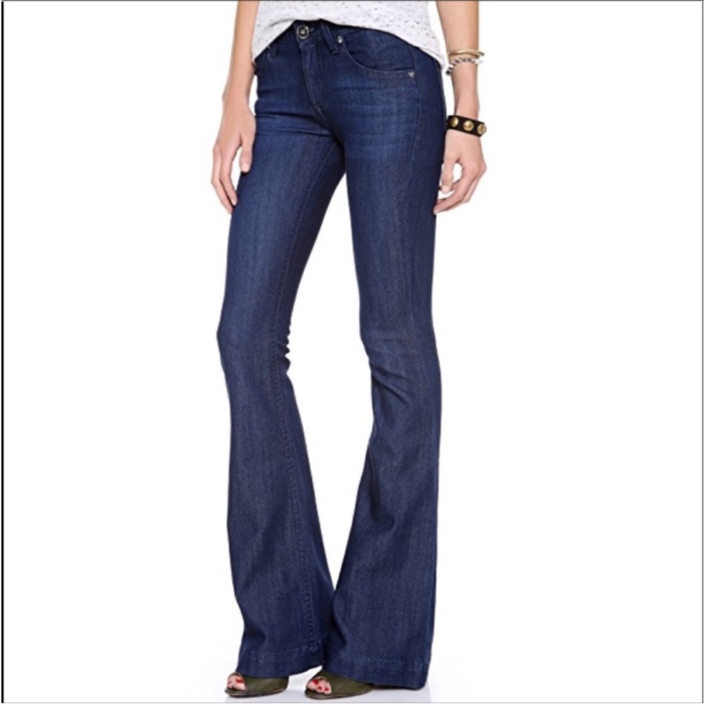 DL1961 Joy Super High Rise Flare Jeans in Mariner Dark Wash size 27 Reg